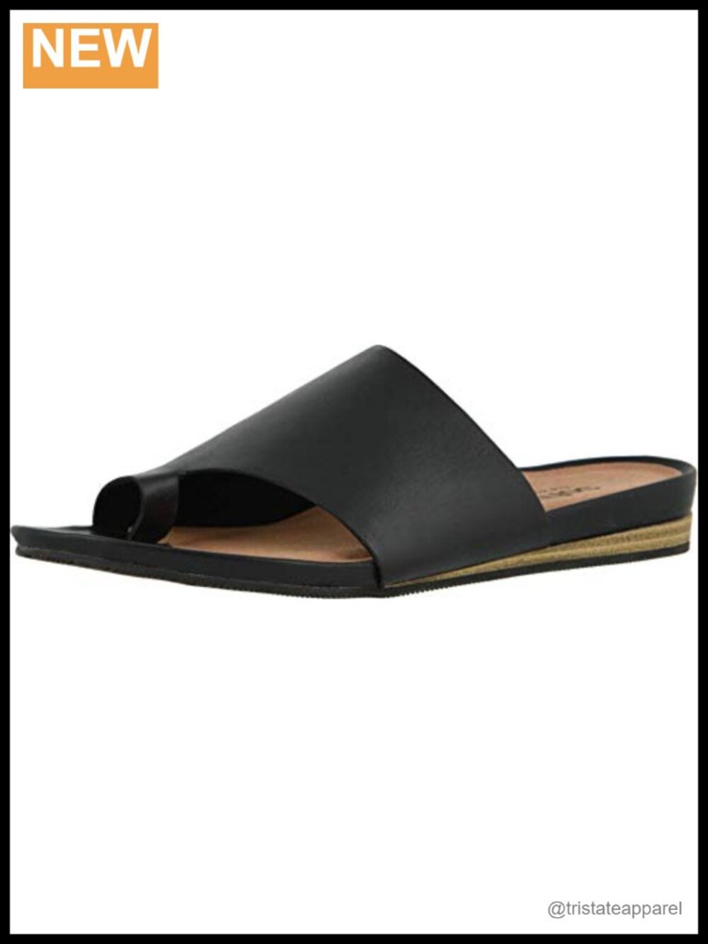 SoftWalk Corsica Full-Grain Leather Slide Sandal Flat Round Toe Slip On